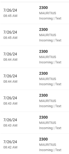 text from 2300 mauritius