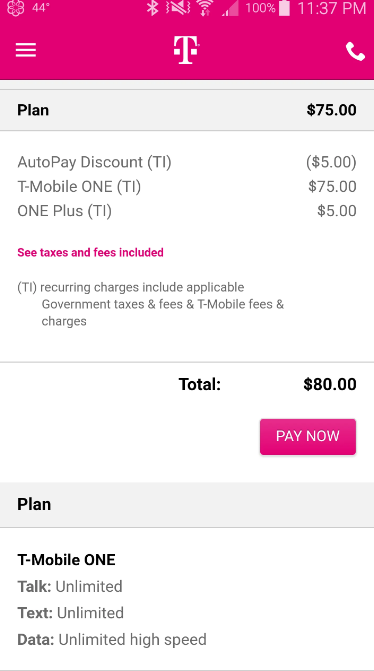 tmobile bill pay number