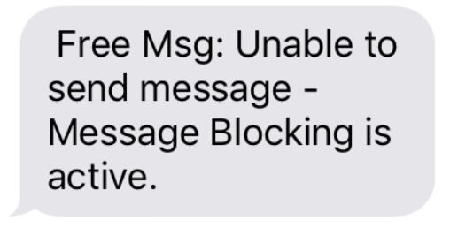 what does message blocking active mean