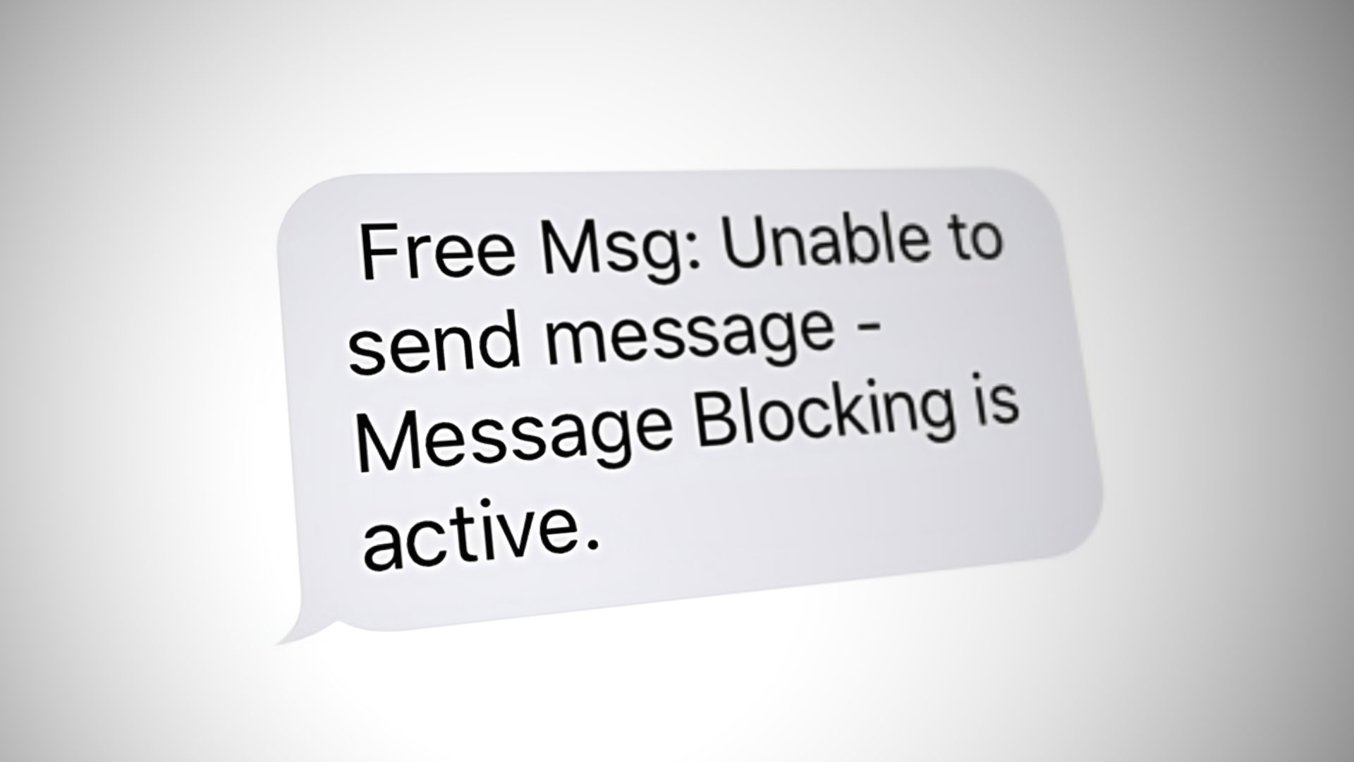 What does this mean free msg sender 2300 unable to send message message blocking is active?