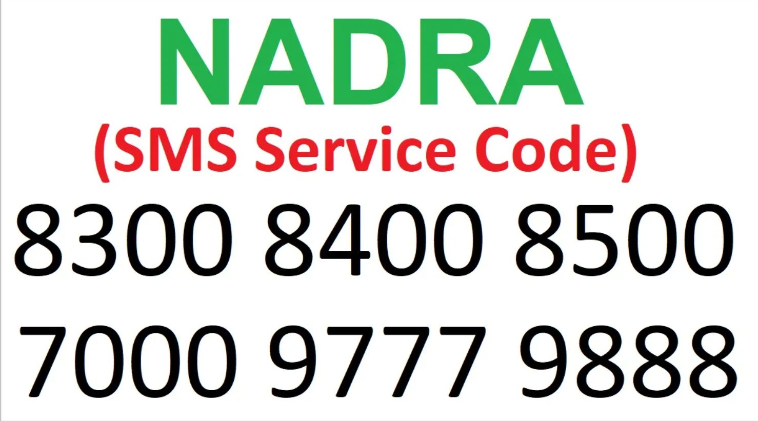 nadra sms service