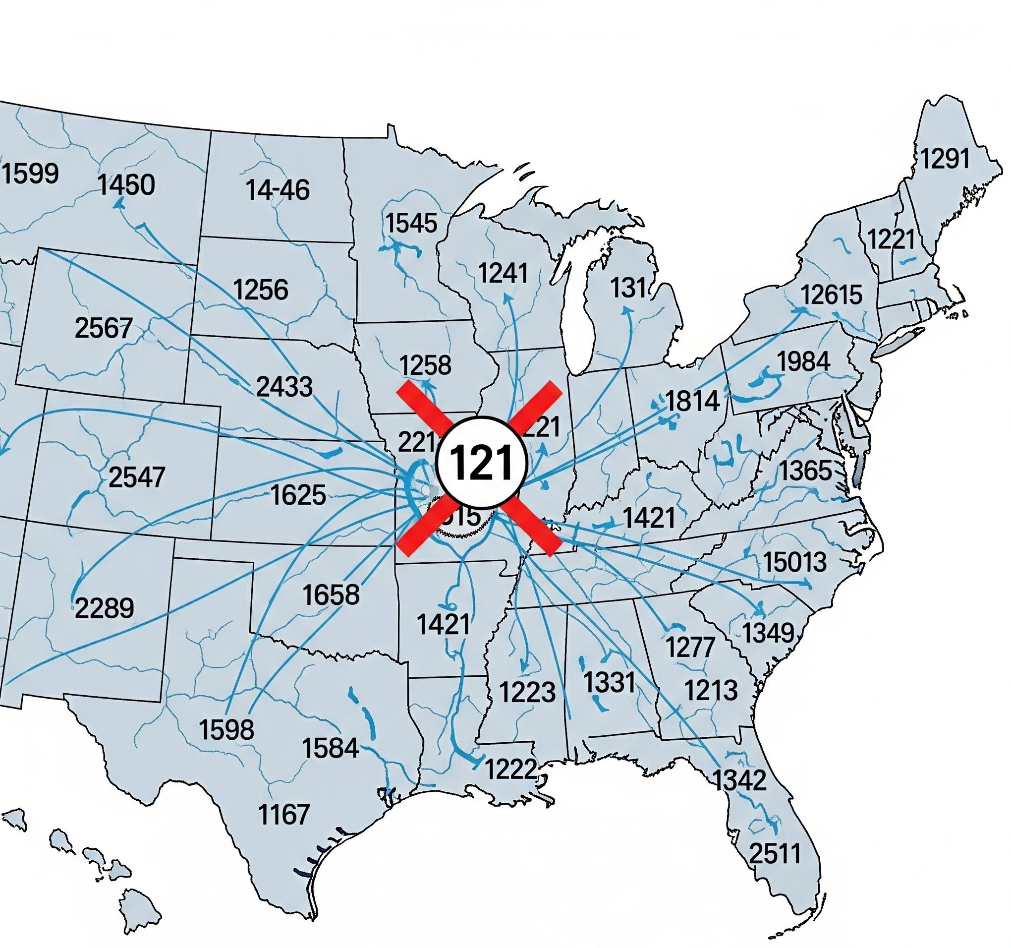 121 area code usa